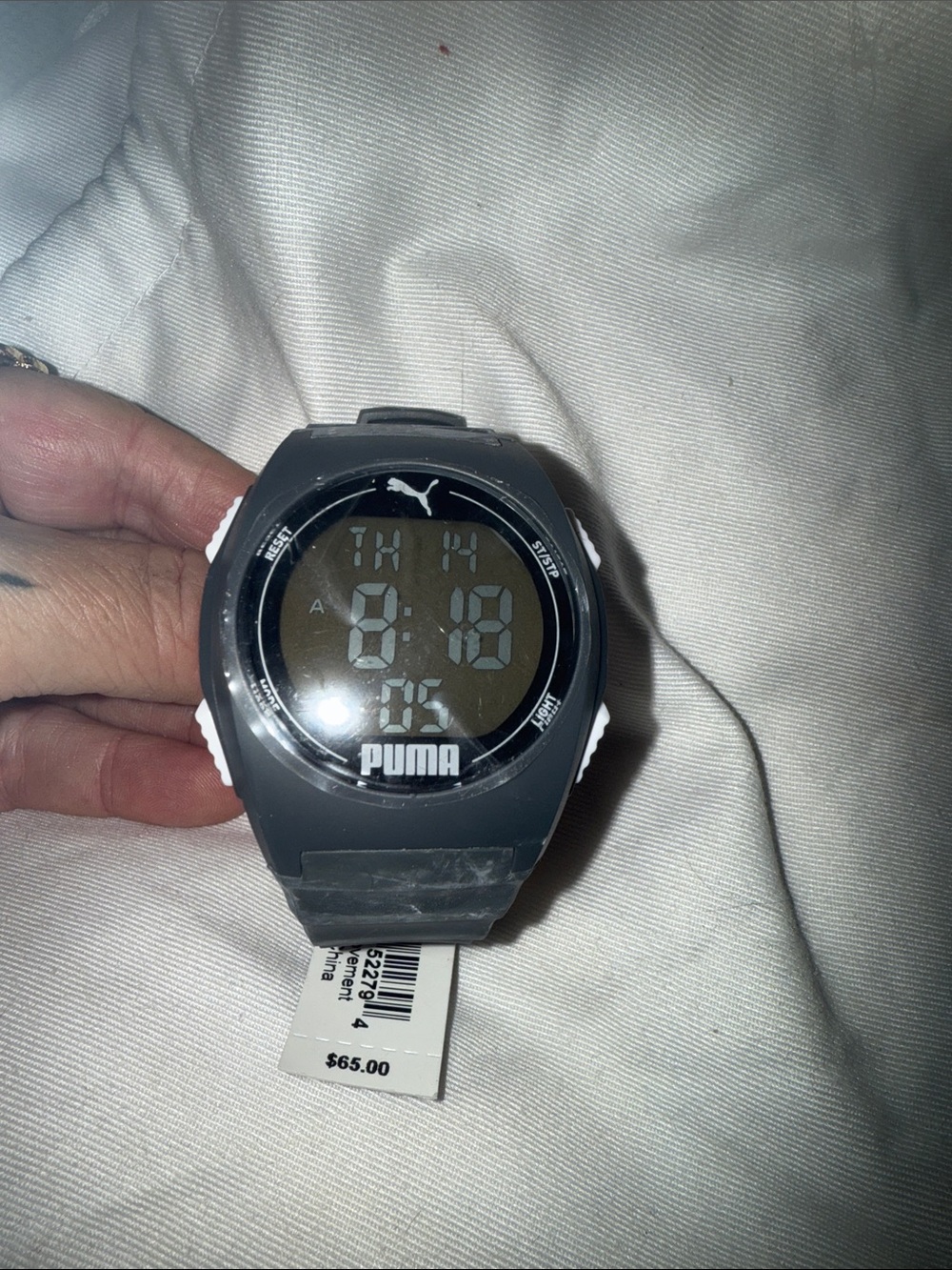 Puma Gray and White Digital Sport Watch